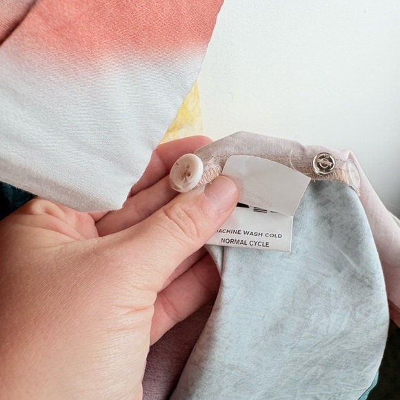 Zapelle Abstract Colorful Artsy Print Cotton Poplin Oversized Shirt Dress L 12 - Picture 7 of 10